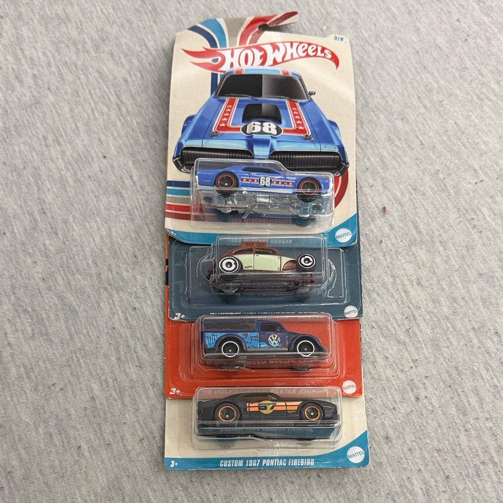 Hot Wheels Multi-Car Pack - Blue, Teal, Orange, Black, Brown